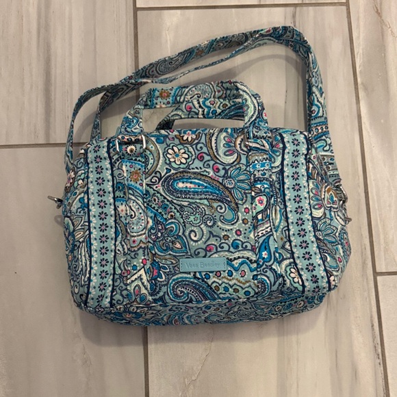 Vera Bradley Handbags - Vera Bradley Teal and Blue Paisley Daisy Dot Bag NWOT